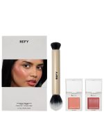 REFY Cream Blush Duo With Dou Face Brush Gifts Set